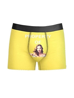 Custom Funny Face Men's Boxer Shorts Personalized Novelty Briefs Underpants with Photo (XS-5XL)