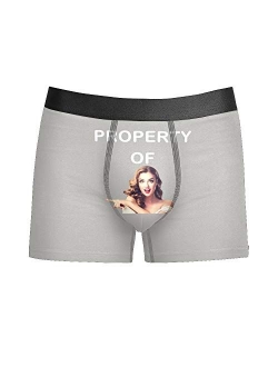 Custom Funny Face Men's Boxer Shorts Personalized Novelty Briefs Underpants with Photo (XS-5XL)