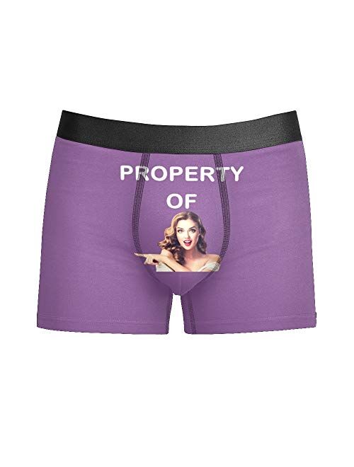 Custom Funny Face Men's Boxer Shorts Personalized Novelty Briefs Underpants with Photo (XS-5XL)