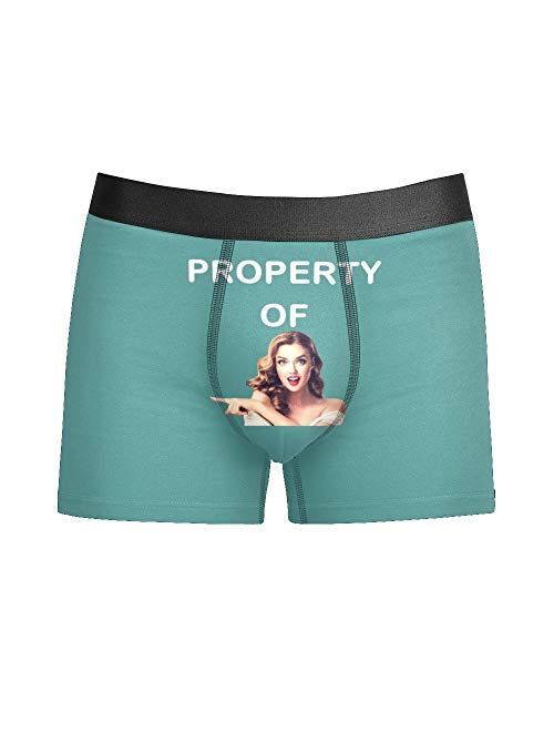 Custom Funny Face Men's Boxer Shorts Personalized Novelty Briefs Underpants with Photo (XS-5XL)