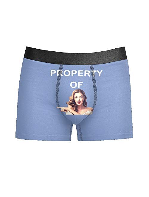 Custom Funny Face Men's Boxer Shorts Personalized Novelty Briefs Underpants with Photo (XS-5XL)