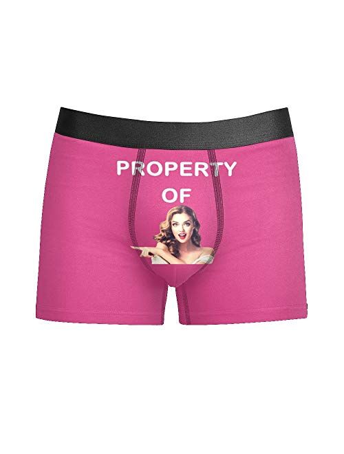 Custom Funny Face Men's Boxer Shorts Personalized Novelty Briefs Underpants with Photo (XS-5XL)