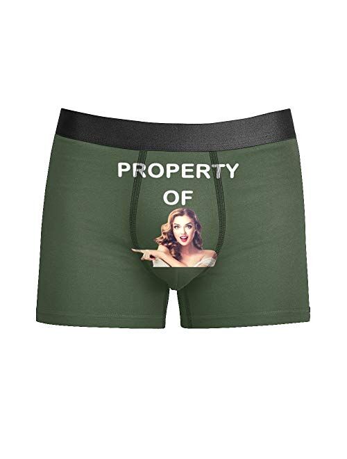 Custom Funny Face Men's Boxer Shorts Personalized Novelty Briefs Underpants with Photo (XS-5XL)