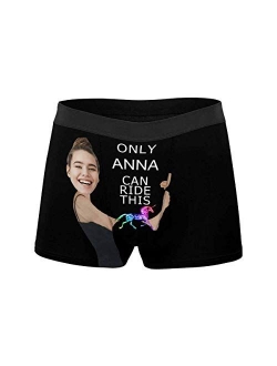 Custom Men's Face Boxer Briefs Shorts Only Name Can Ride This Unicorn XS-5XL