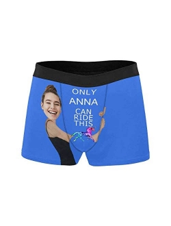 Custom Men's Face Boxer Briefs Shorts Only Name Can Ride This Unicorn XS-5XL