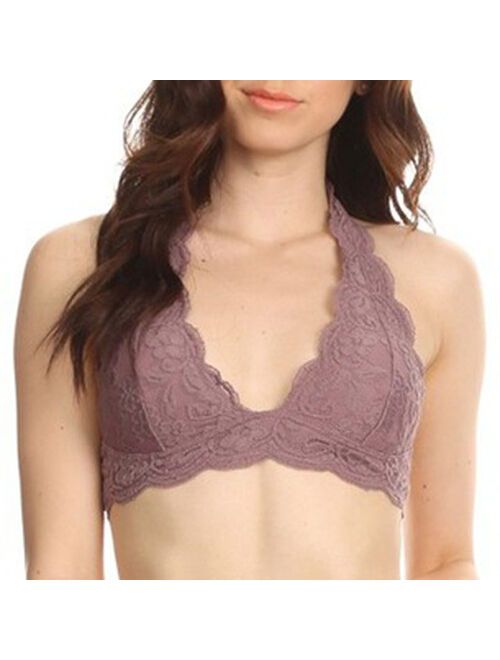 TOLD Clothing Women's Halter Lace Bralette Bra (Multiple Colors)