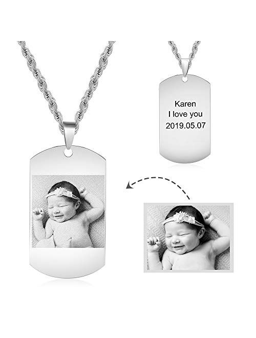 Personalized Picture Valentines Necklace Jewelry Picture Pendant Gift for Mom, Wife, Mother Day Custom Chains Charm Couple Necklace