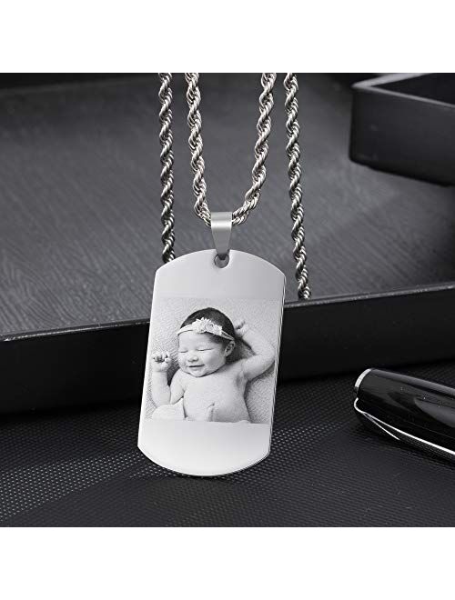 Personalized Picture Valentines Necklace Jewelry Picture Pendant Gift for Mom, Wife, Mother Day Custom Chains Charm Couple Necklace