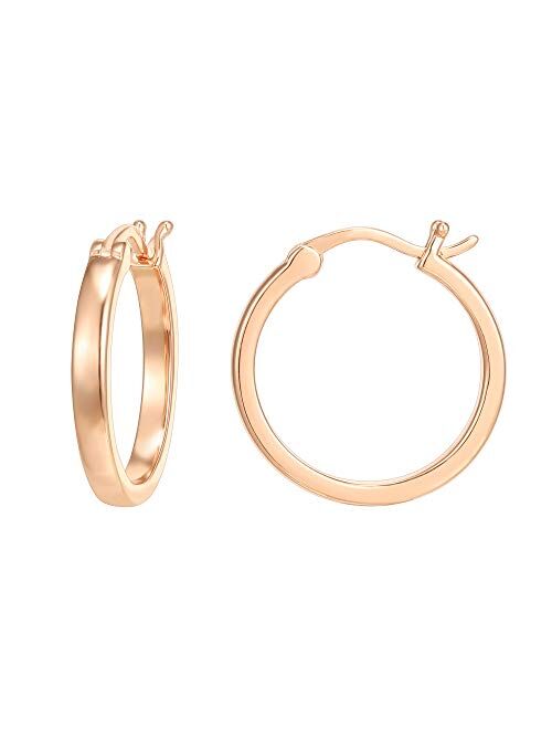 PAVOI 14K Gold Plated 925 Sterling Silver Post Lightweight Hoops | Gold Hoop Earrings for Women