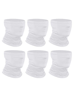 [6-Pack] Neck Gaiter Scarf, Breathable Bandana Face Bandana Cover Cooling Neck Gaiter for Men Women Cycling Hiking Fishing.