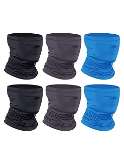 [6-Pack] Neck Gaiter Scarf, Breathable Bandana Face Bandana Cover Cooling Neck Gaiter for Men Women Cycling Hiking Fishing.