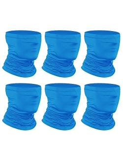 [6-Pack] Neck Gaiter Scarf, Breathable Bandana Face Bandana Cover Cooling Neck Gaiter for Men Women Cycling Hiking Fishing.