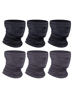 [6-Pack] Neck Gaiter Scarf, Breathable Bandana Face Bandana Cover Cooling Neck Gaiter for Men Women Cycling Hiking Fishing.