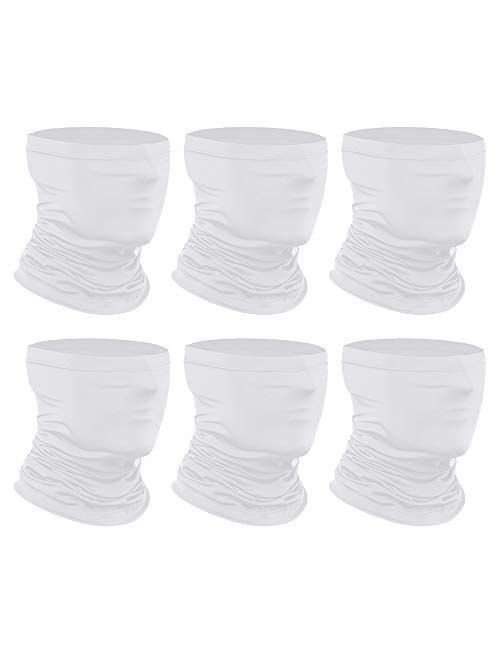 [6-Pack] Neck Gaiter Scarf, Breathable Bandana Face Bandana Cover Cooling Neck Gaiter for Men Women Cycling Hiking Fishing.