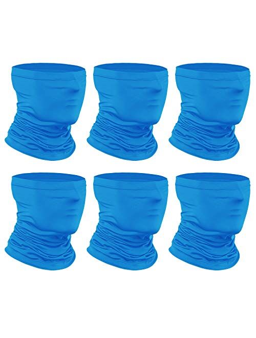 [6-Pack] Neck Gaiter Scarf, Breathable Bandana Face Bandana Cover Cooling Neck Gaiter for Men Women Cycling Hiking Fishing.