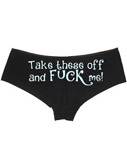 Knaughty Knickers Take These Off and Fuck Me Sexy Slutty Underwear Black Panties