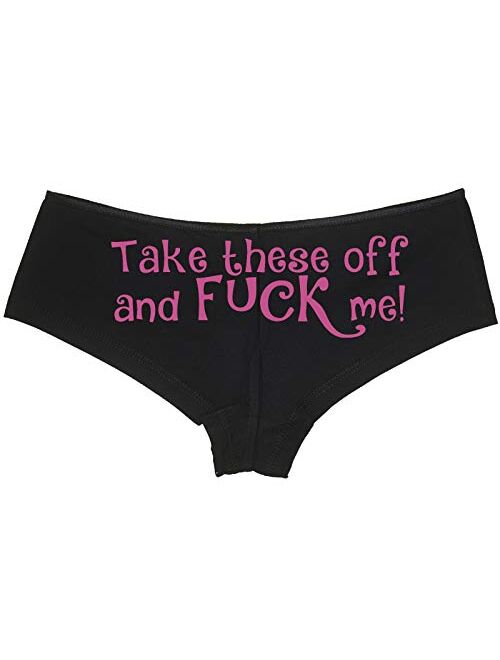 Knaughty Knickers Take These Off and Fuck Me Sexy Slutty Underwear Black Panties