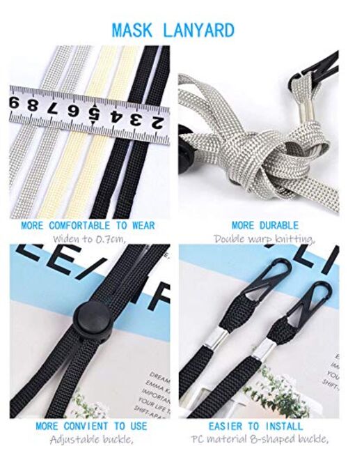 Glaring 10 Pack Adjustable Length Face Mask Lanyard Chain Strap Holder for Women Kids Holder Comfortable Around The Neck