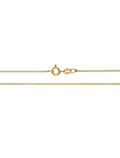 Bling For Your Buck 18K Gold Over Sterling Silver .8mm Thin Italian Box Chain Necklace 14