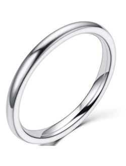 1.5mm Stainless Steel Classical Plain Stackable Wedding Band Ring