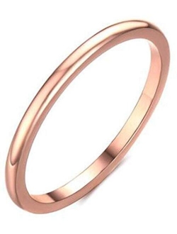 1.5mm Stainless Steel Classical Plain Stackable Wedding Band Ring