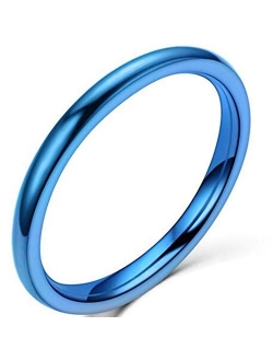 1.5mm Stainless Steel Classical Plain Stackable Wedding Band Ring