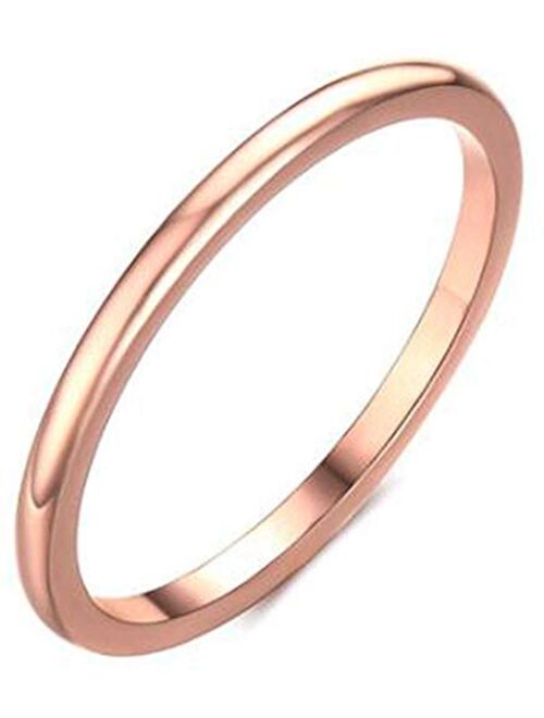 1.5mm Stainless Steel Classical Plain Stackable Wedding Band Ring