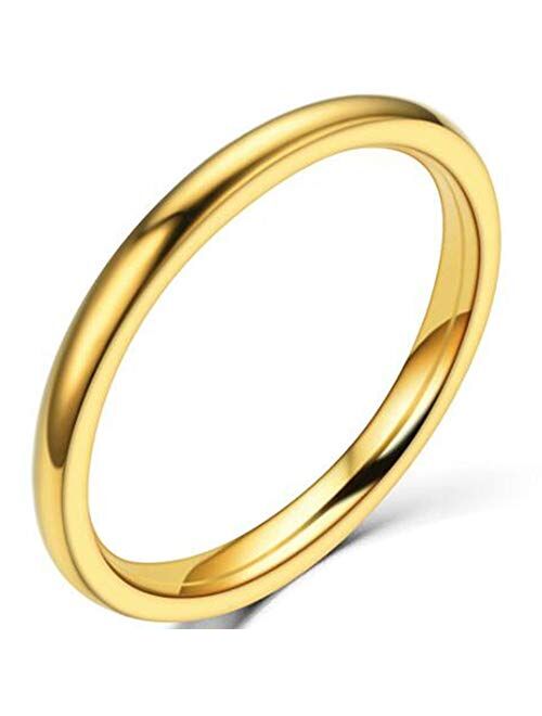 1.5mm Stainless Steel Classical Plain Stackable Wedding Band Ring