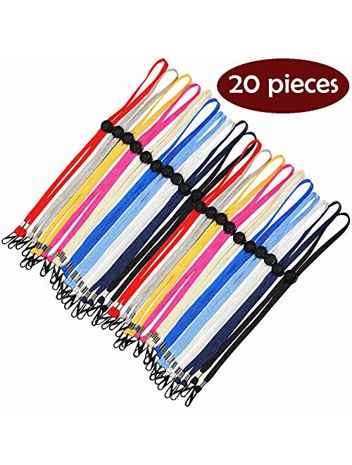 KOHOTA 20 Pieces Face Mask Lanyard for Women Men Mask Lanyard with Clips Mask Holder Adjustable Length Glasses Chain Hanger Cords String Necklace Comfortable Around Neck