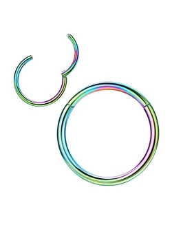 Surgical Steel Piercing Rings for Nose Septum Cartilage Helix Tragus Conch Rook Daith Lobe 20g-18g-16g-14g-12g-10g 5mm-6mm-7mm-8mm-9mm-10mm-11mm-12mm-14mm-16mm Silver/Gol