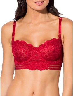 Womens Signature Lace Unlined Underwire Longline Bra, Style SA1068