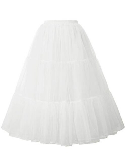 Women's Ankle Length Petticoats Wedding Slips Plus Size S-3X