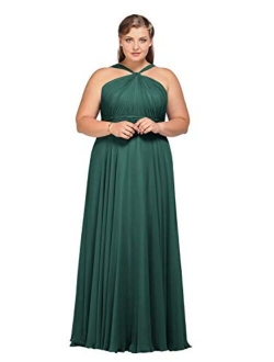 Alicepub Chiffon Bridesmaid Dresses for Women Long Formal Evening Dress Halter