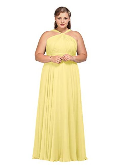 Alicepub Chiffon Bridesmaid Dresses for Women Long Formal Evening Dress Halter