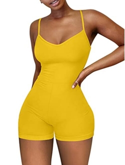 XXTAXN Women's Sexy Sleeveless Spaghetti Strap Party Club Short Rompers Jumpsuit