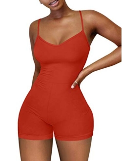 XXTAXN Women's Sexy Sleeveless Spaghetti Strap Party Club Short Rompers Jumpsuit