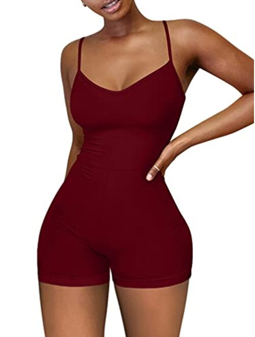 XXTAXN Women's Sexy Sleeveless Spaghetti Strap Party Club Short Rompers Jumpsuit