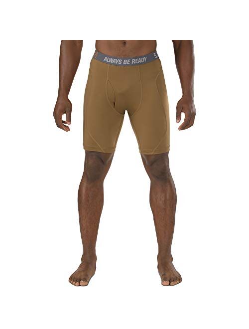 5.11 Tactical Men's 9-Inch Performance Brief, Polyester Spandex, Moisture Wicking, Style 40156