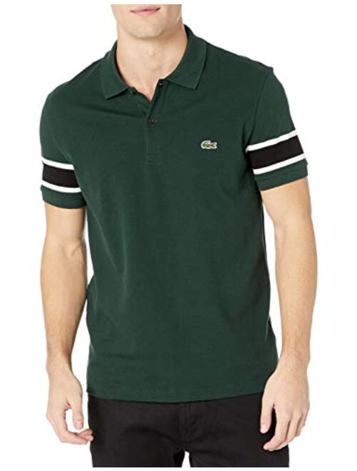 Lacoste Mens Short Sleeve Stretch Pique Semi-Fancy Slim Fit Polo Shirt