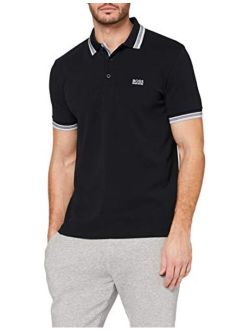 Green Paddy Modern Fit Pique Black Polo