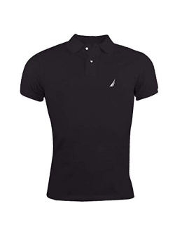 Men's Slim Fit Short Sleeve Solid Cotton Pique Polo Shirt