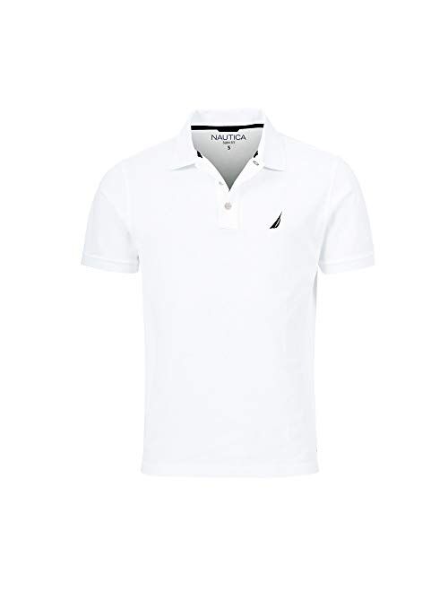 Nautica Men's Slim Fit Short Sleeve Solid Cotton Pique Polo Shirt