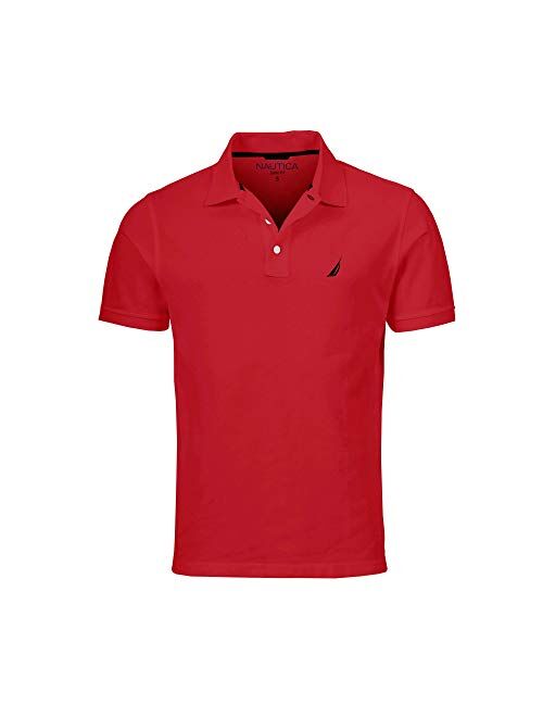 Nautica Men's Slim Fit Short Sleeve Solid Cotton Pique Polo Shirt