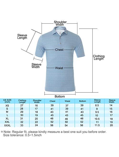 EAGEGOF Regular Fit Men's Shirt Stretch Tech Performance Golf Polo Shirt Short Sleeve