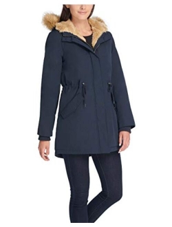 Women's Faux Fur Lined Hooded Parka Jacket(Standard and Plus Size)