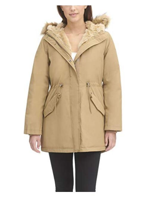 Levi's Women's Faux Fur Lined Hooded Parka Jacket(Standard and Plus Size)