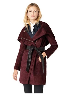 Women's Belted Asymmetrical Wool Coat