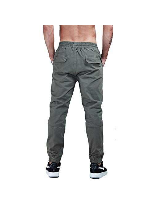 AIMPACT Men's Chino Jogger Pants Casual Fitted Cotton Camo Twill Jogging Trouser