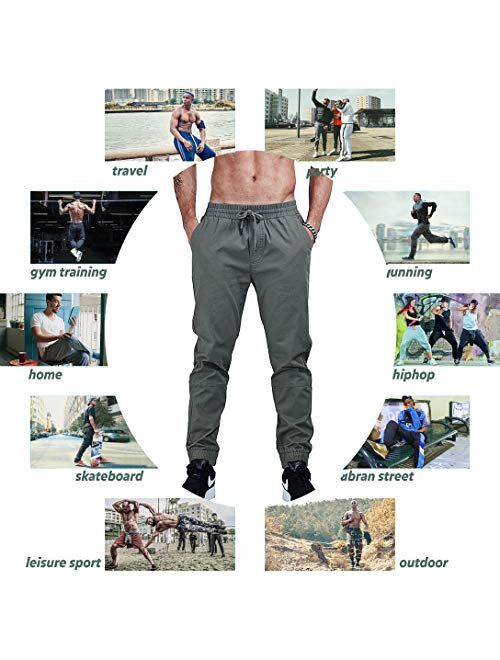 AIMPACT Men's Chino Jogger Pants Casual Fitted Cotton Camo Twill Jogging Trouser