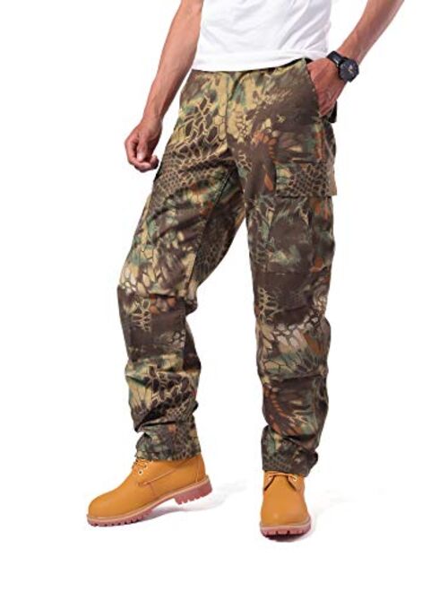 BACKBONE Mens Fashion Bright Camouflage Cargo Pants Military Combat Style BDU Pants